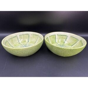 2 ROYAL NORFOLK Green Stoneware Soup Cereal Salad Bowl 6" Diam X 2"H